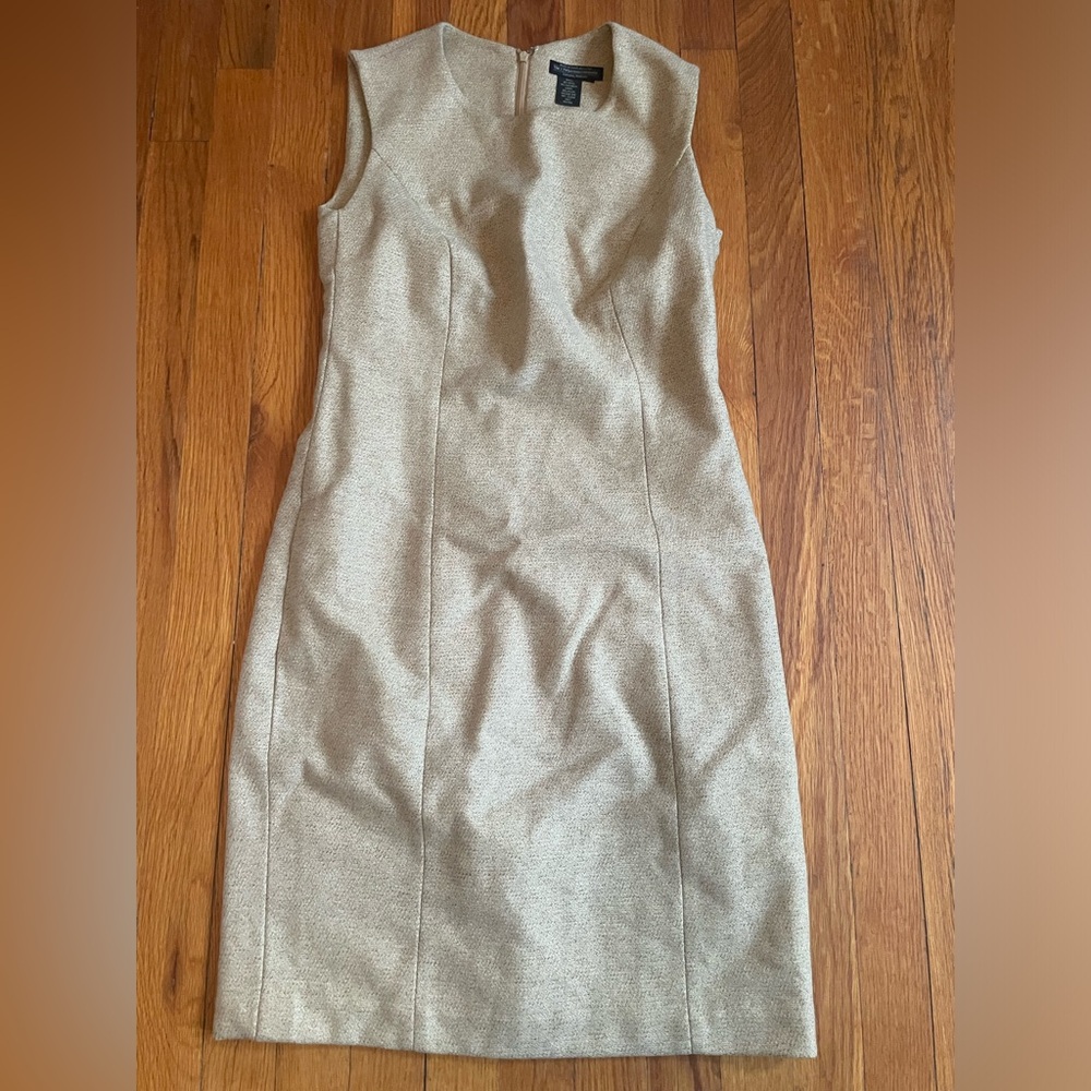 Elegant Sleeveless Beige Dress